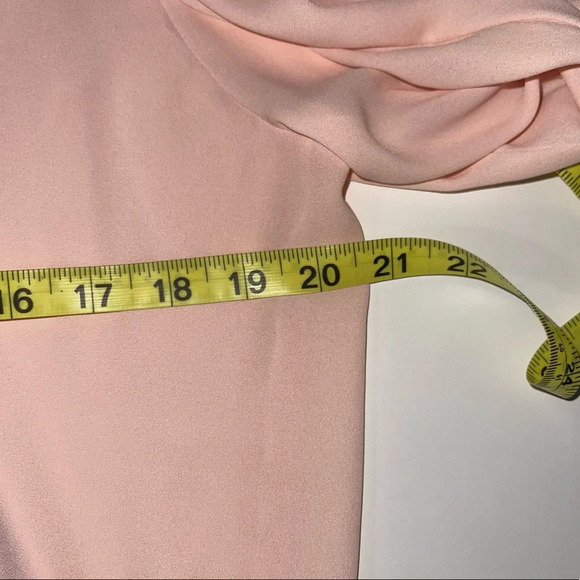 LOFT Light Pink Wrap Tie Neck V-neck Long Sleeve Blouse Medium Women’s - Picture 10 of 14